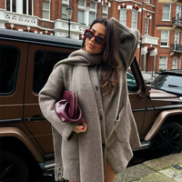 Women's Fashion and Casual Scarf Short Knitted Coat 1